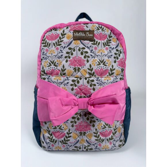 Matilda Jane Other - Matilda Jane Girls Backpack | Quilted Floral Print | Pink Bow | School Bag
